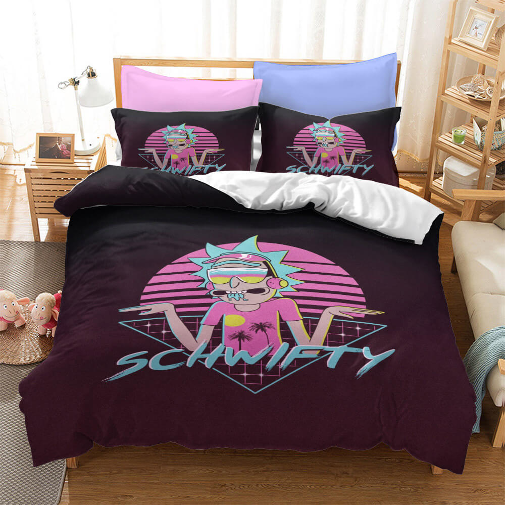 Rick And Morty Bedding Set Rick And Morty Schwifty Retro Vintage Duvet Covers