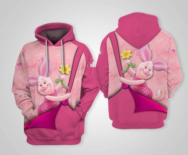 Cartoon Fan Gift, Winnie-the-pooh Fan Gift, Piglet All Over Print Hoodie, Zip Hoodie