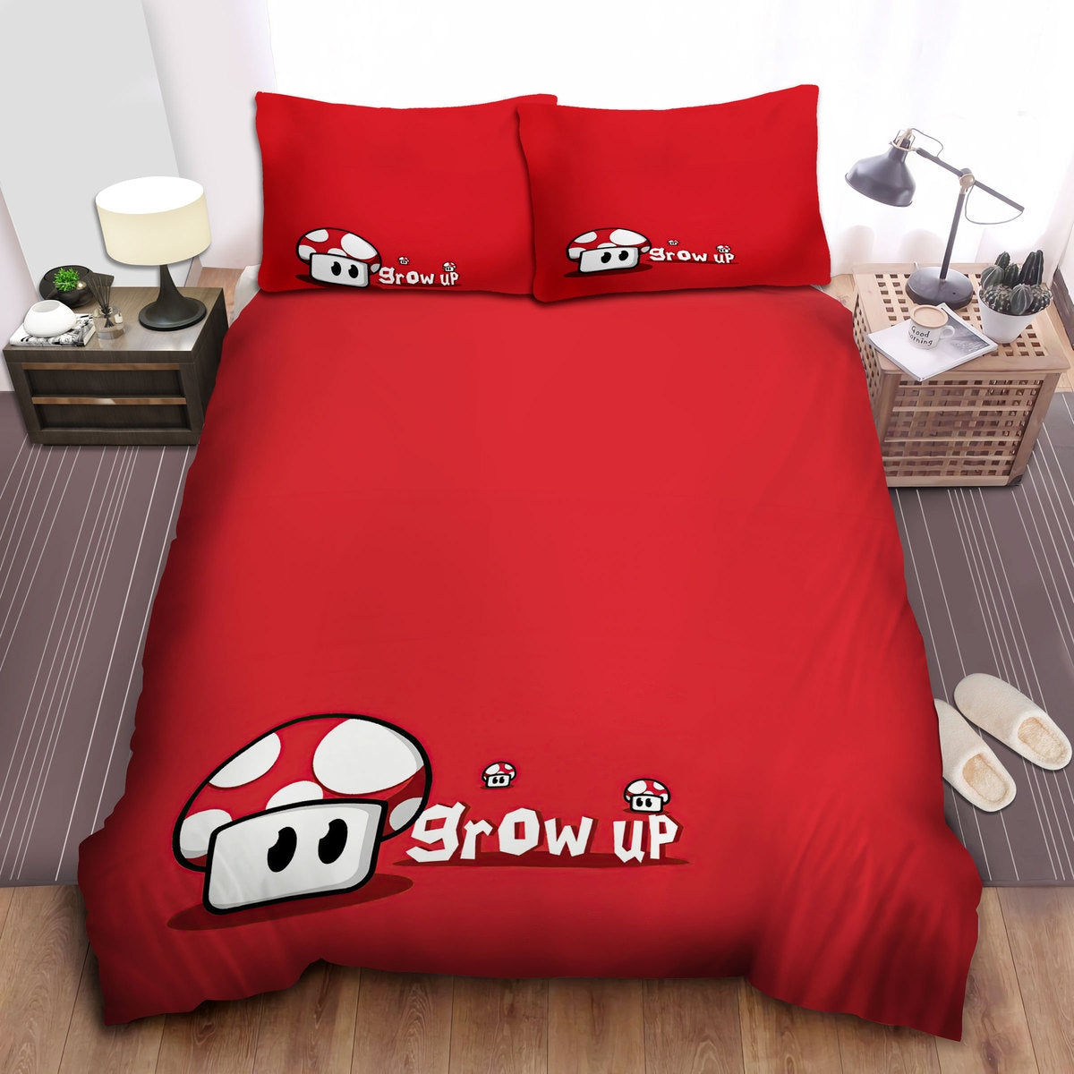 Mario Bedding Set Super Mushroom Grow Up Duvet Covers