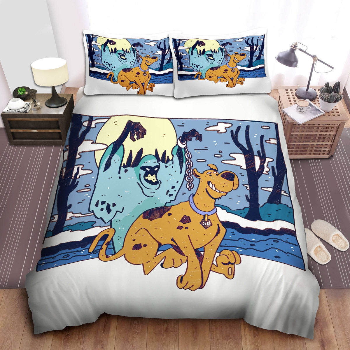Scooby Doo Bedding Set Scooby Doo Chained Hand Ghost Chasing Duvet Covers White