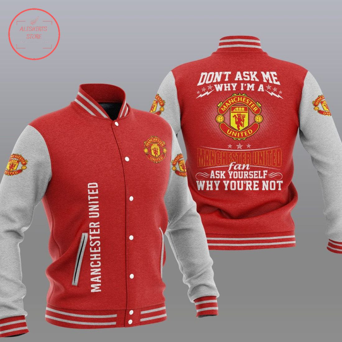 Manchester United Red Don?t Ask Me Baseball Jacket