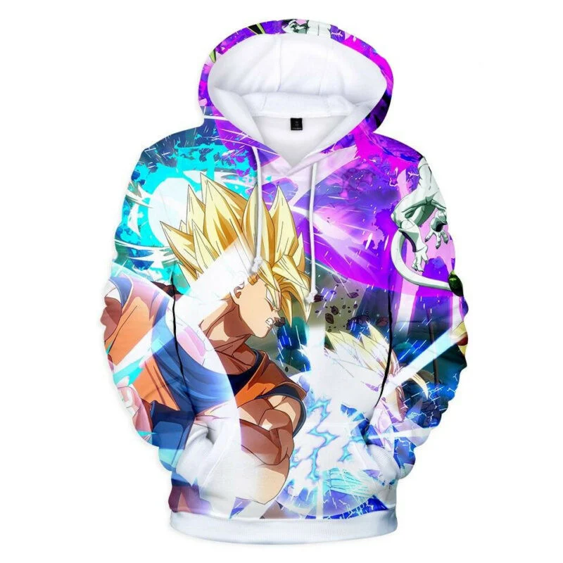 Goku Ssj Cartoon Dragon Ball 1 Over Print 3d Hoodie Zip Hoodie