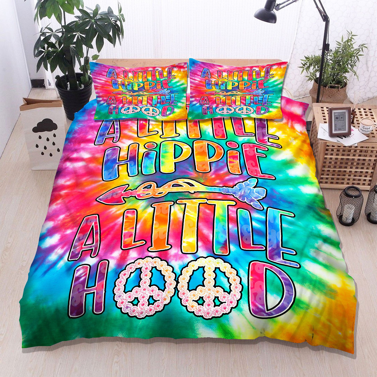 Hippie Bedding Set Tie Dye A Little Hippie A Little Hood Duvet Covers