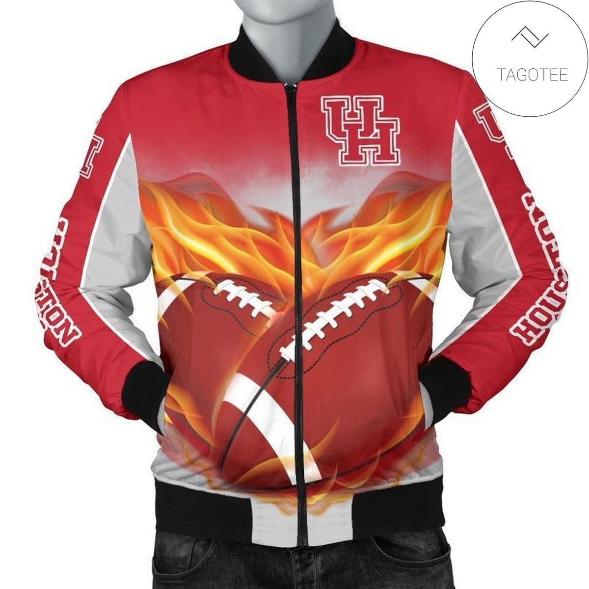Houston Cougars Flame Ball Bomber Jacket