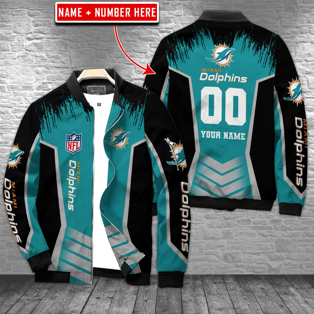 Miami Dolphins Personalized Bomber Jacket BG818