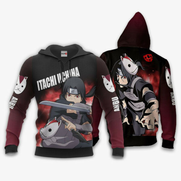 Itachi Anbu Naruto Anime 1k469 Cartoon Graphic Outfits Aop 3d Hoodie, Zip Hoodie 442