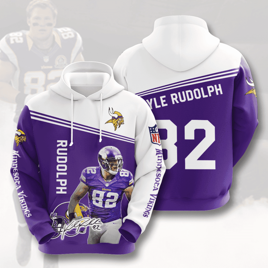 Kyle Rudolph 82 Minnesota Vikings 3D All Over Print Hoodie & Zip Hoodie