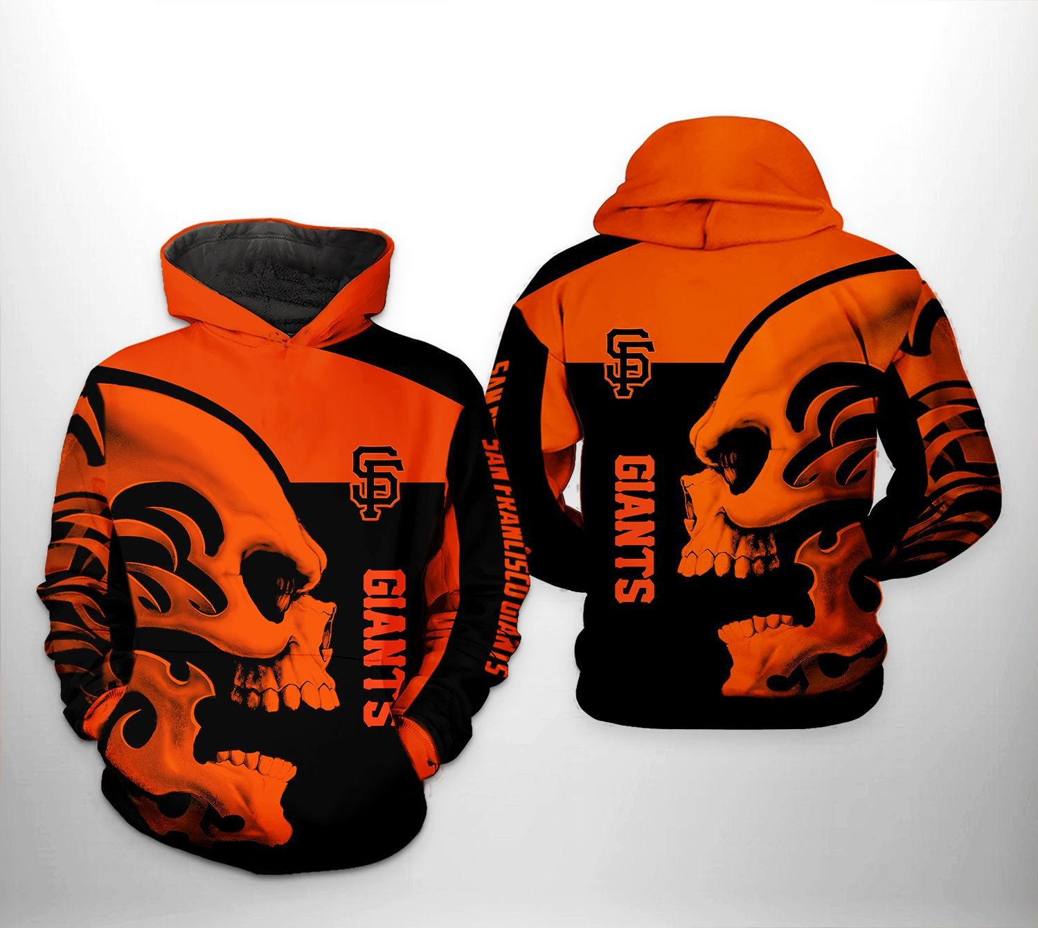 San Francisco Giants MLB Skull 3D All Over Print Hoodie & Zip Hoodie