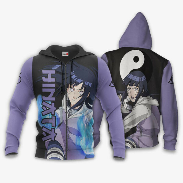Hinata Hyuga Naruto Anime 3k336 Cartoon 3d Hoodie Zip Hoodie 313