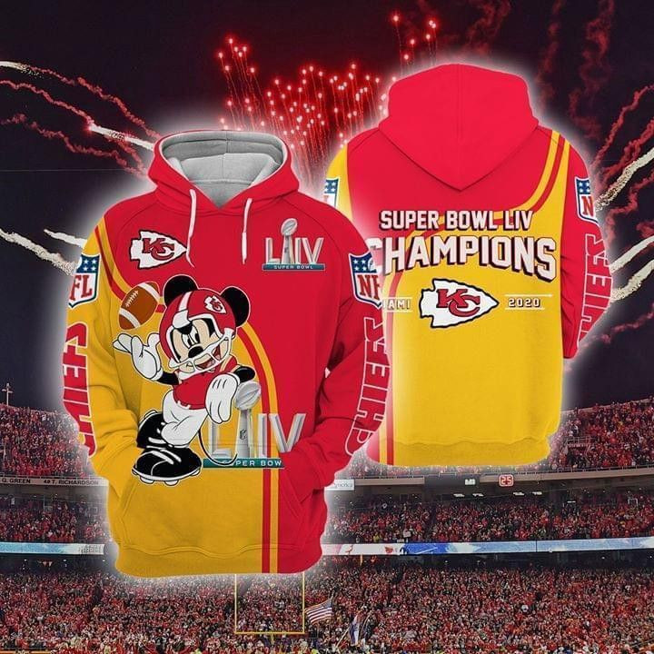 Kansas City Chiefs Mickey Disney Super Bowl Champions 3D All Over Print Hoodie & Zip Hoodie