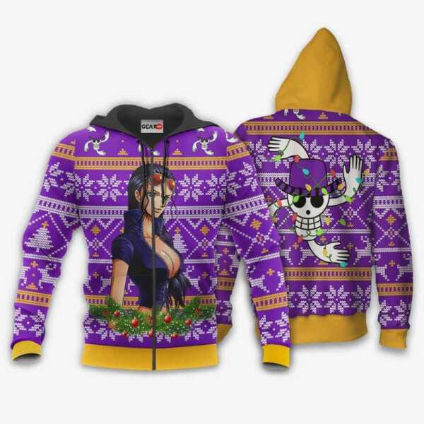 Nico Robin Ugly Christmas Sweater One Piece Anime 1k506 Cartoon Graphic Outfits Aop 3d Hoodie, Zip Hoodie 2681