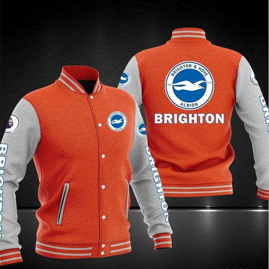 Brighton & Hove Albion FC Orange Grey Baseball Jacket