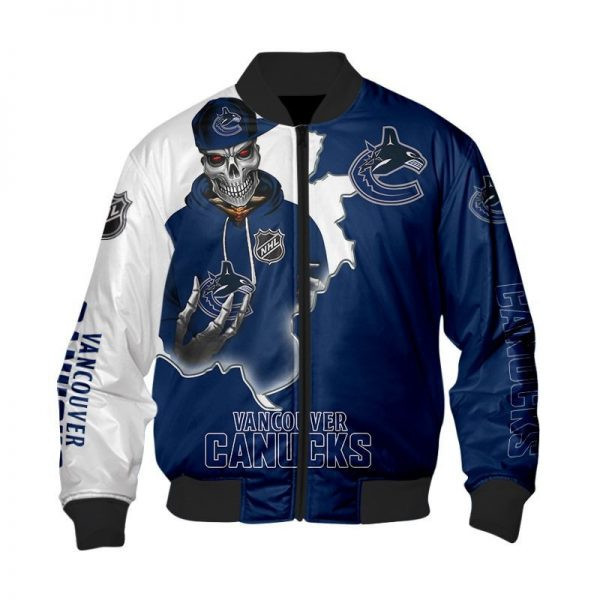 Vancouver Canucks Skull Bomber Jacket