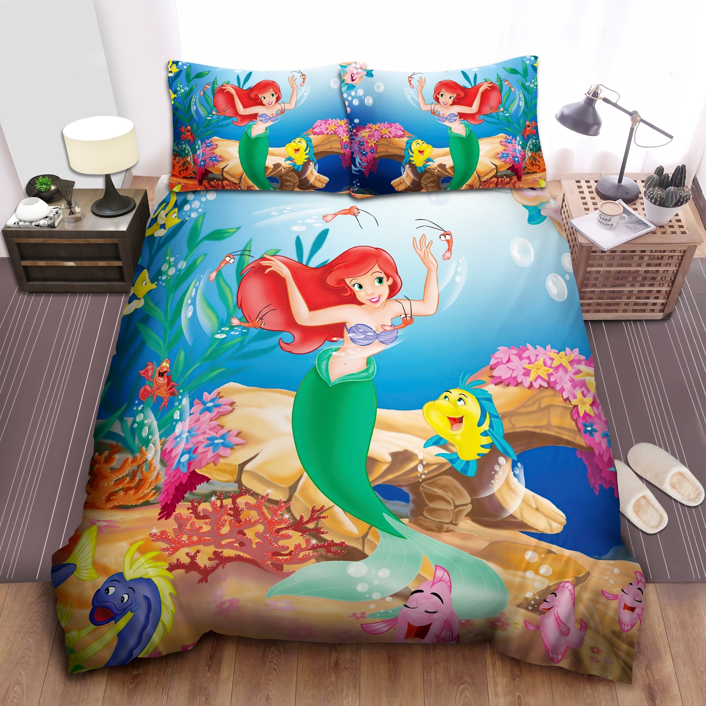 Little Mermaid Bedding Set DN Ariel The Little Mermaid In The Ocean Duvet Covers