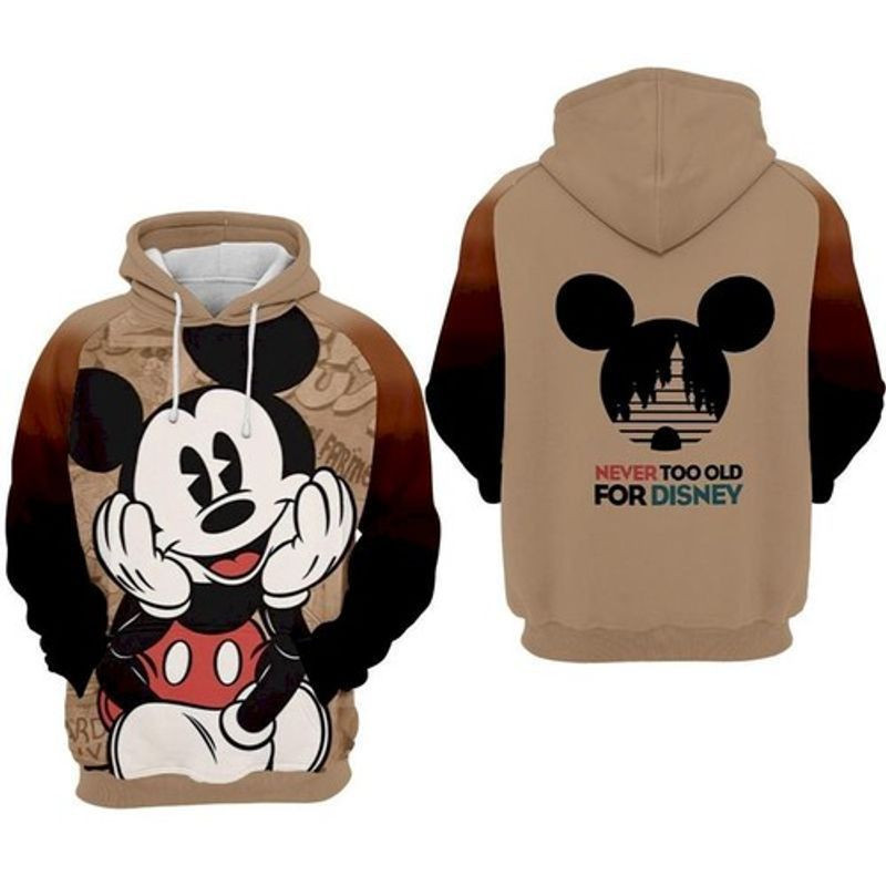 Mickey Mouse Never Too Old For 3d Hoodie