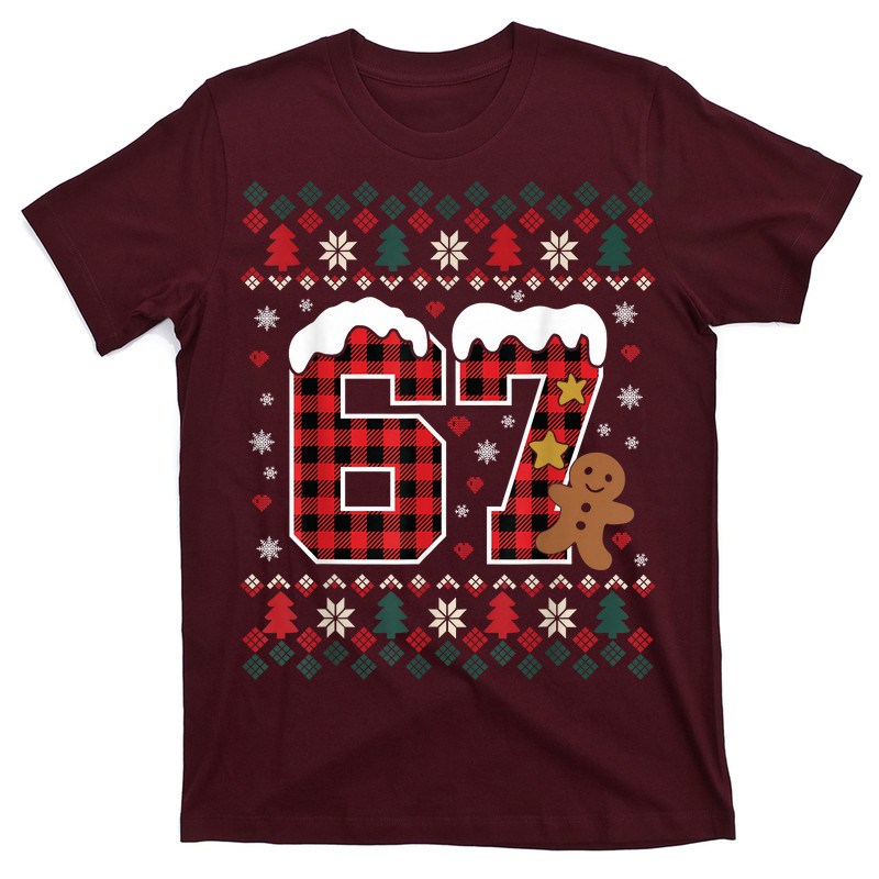 67 Christmas Pajamas Shirt Six Seven Meme Brainrot T-Shirt