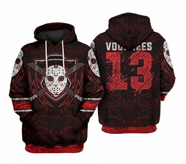 Voorhees 13 Sublimation Red Pattern 3D All Over Print Hoodie & Zip Hoodie