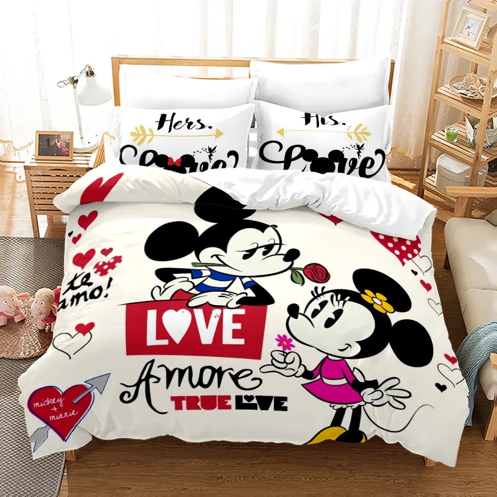 Minnie Bedding Set DN MM And Minnie Love Amore True Love Duvet Covers