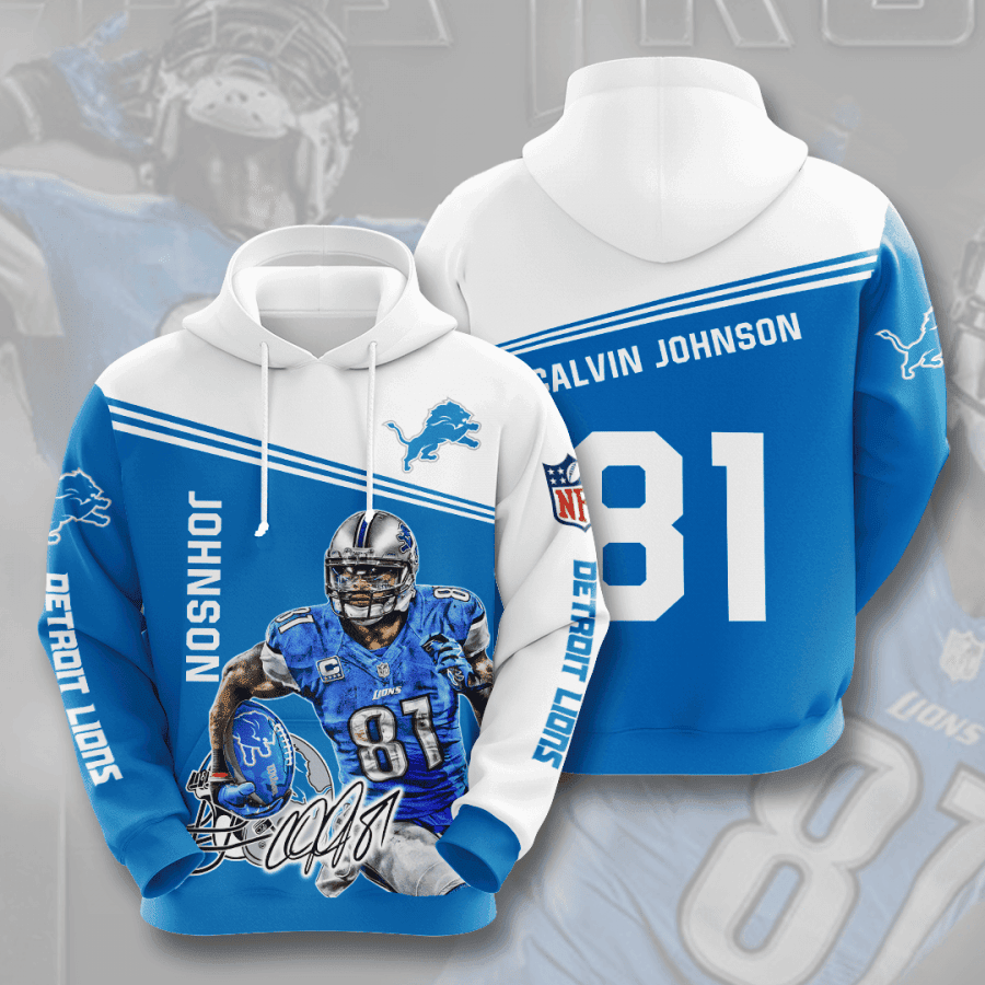 Calvin Johnson Detroit Lions 3D All Over Print Hoodie & Zip Hoodie