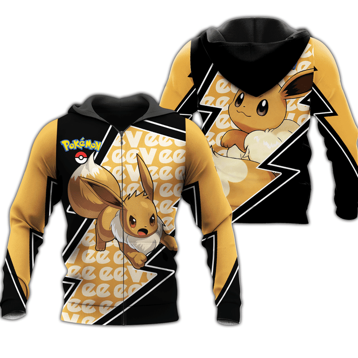 Eevee Pokemon 3d Hoodie Zip Hoodie