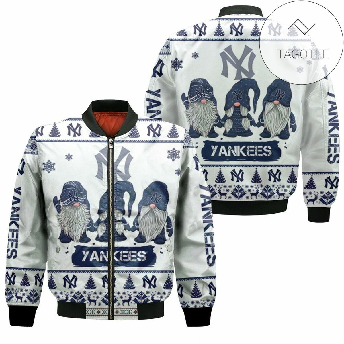 New York Yankees Christmas Gnomes Bomber Jacket