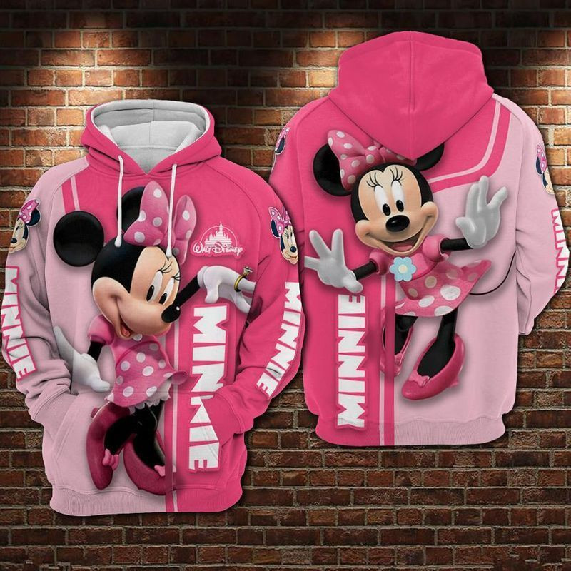For Minnie Mouse Lovers Polka Dot Pink Bow 3d Hoodie