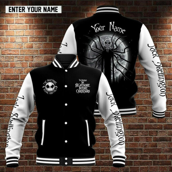 Custom Name Jack Skellington Tim Burtons The Nightmare Before Christmas 6k911 Gift For Fan Baseball Jacket 158
