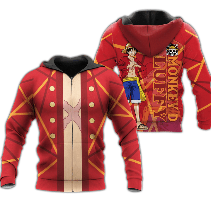 Luffy Zip One Piece 3d Hoodie Zip Hoodie