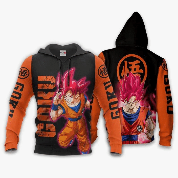 Goku Saiyan God Dragon Ball 3d Hoodie Zip Hoodie