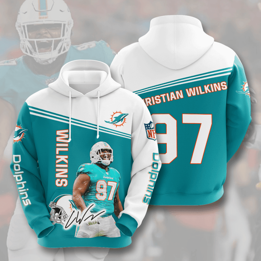 Christian Wilkins Miami Dolphins 3D All Over Print Hoodie & Zip Hoodie