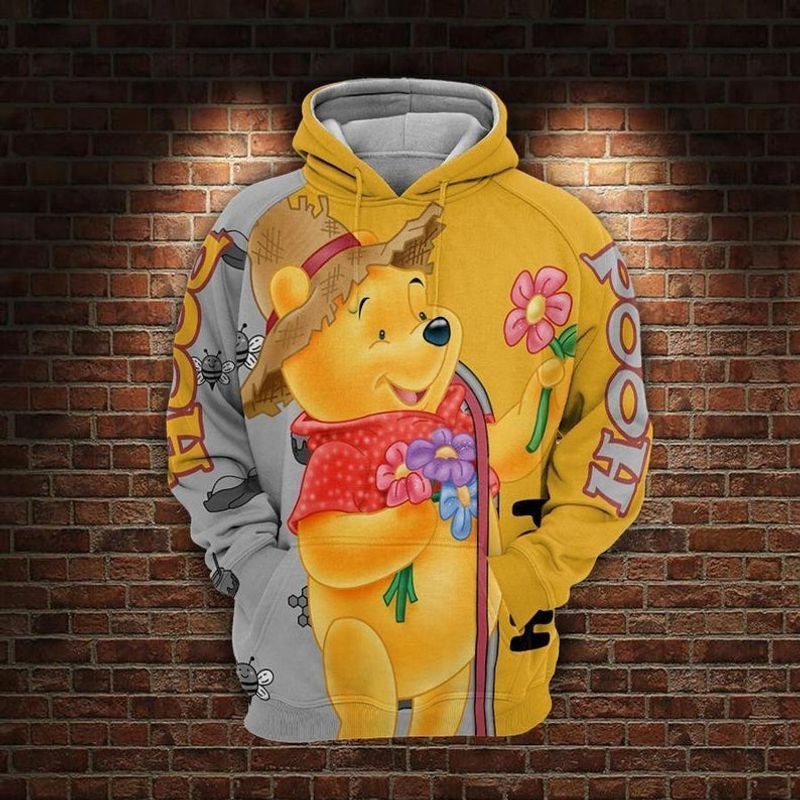 Yellow Cartoon Winnie The Pooh 3d Hoodie Zip Hoodie 739
