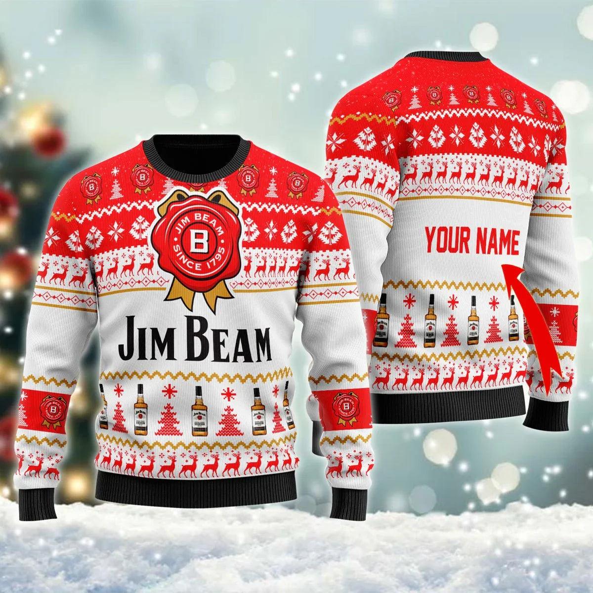 Personalized Jimbeam Ugly Christmas Sweater