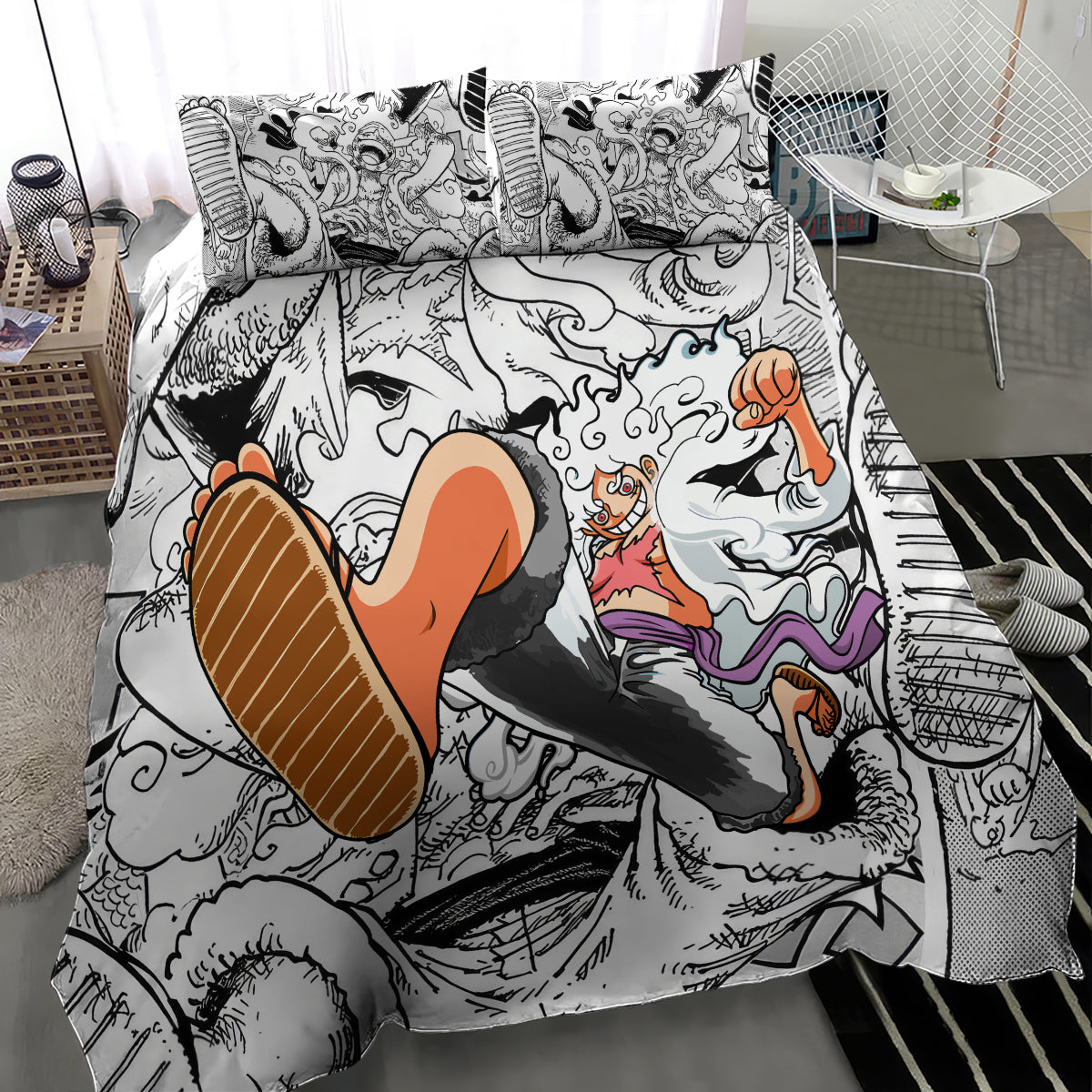 One Piece Bedding Set Luffy Gear 5 Nika One Piece Duvet Covers