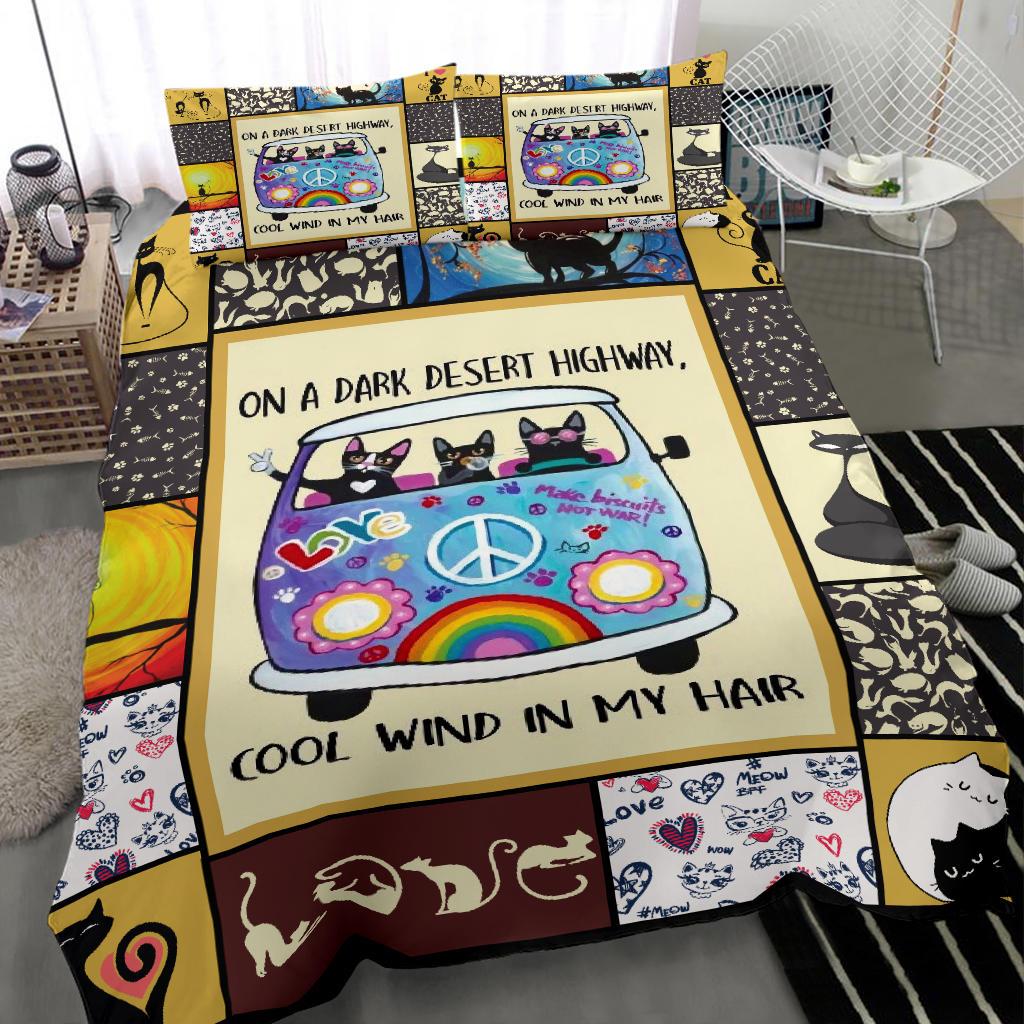 Cat Bedding Set Cat Cool Wind On My Hair Duvet Covers
