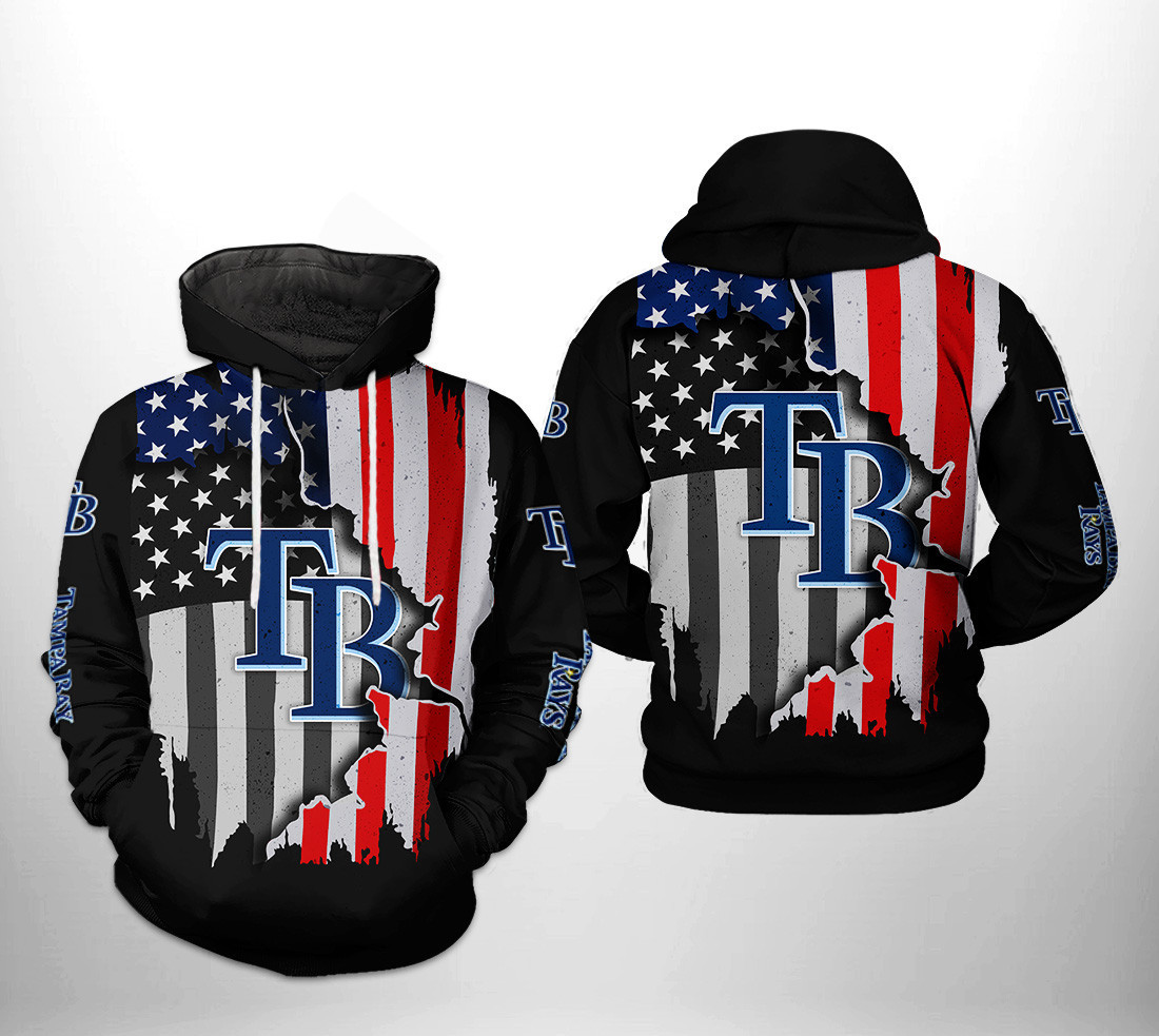 Tampa Bay Rays MLB US Flag 3D All Over Print Hoodie & Zip Hoodie