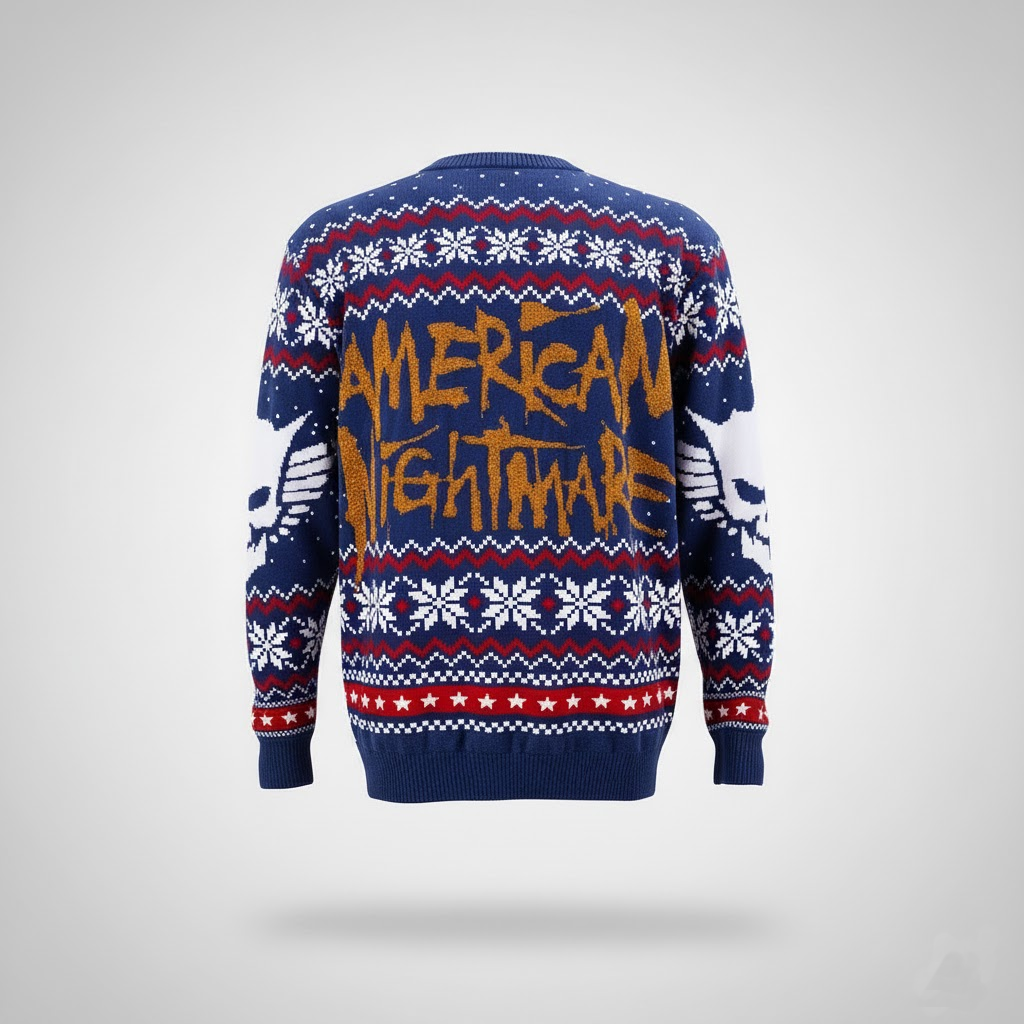 Navy-White Cody Rhodes American Nightmare Holiday Ugly Sweater 2025