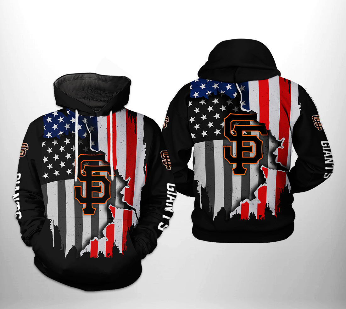 San Francisco Giants MLB US Flag 3D All Over Print Hoodie & Zip Hoodie