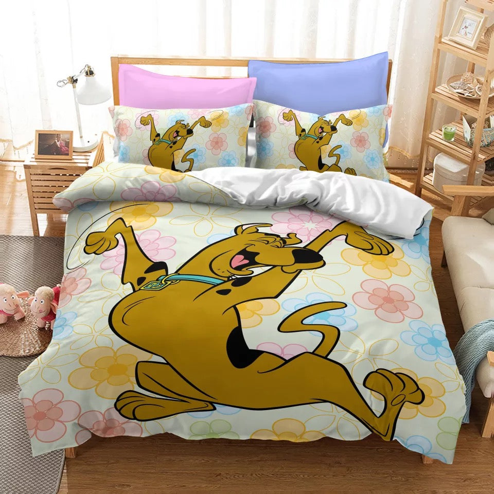 Scooby Doo Bedding Set Hsppy Scooby Doo With Flowers Duvet Covers