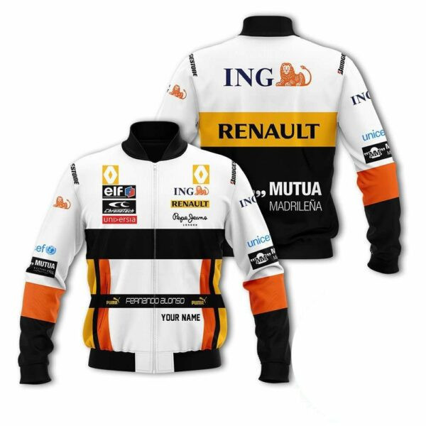Personalized Renault F1 Team Racing Fernando Alonso Bomber Jacket 855 39
