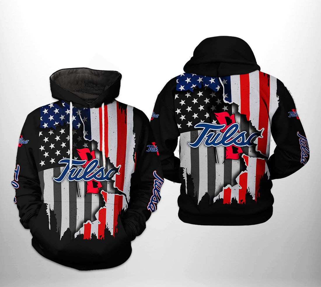 Tulsa Golden Hurricane US Flag 3D All Over Print Hoodie & Zip Hoodie