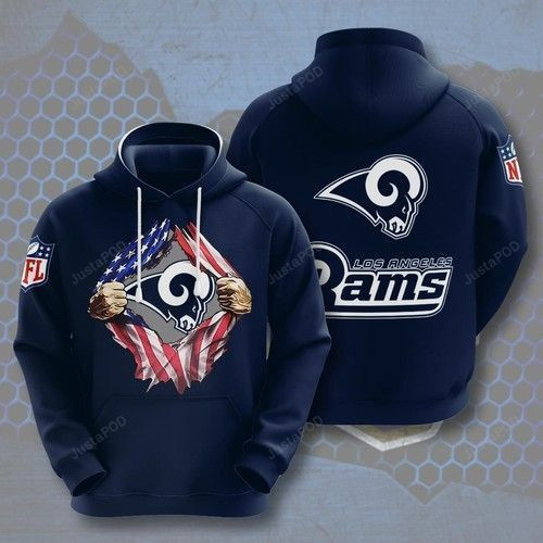Los Angeles Rams American Ripped 3D All Over Print Hoodie & Zip Hoodie