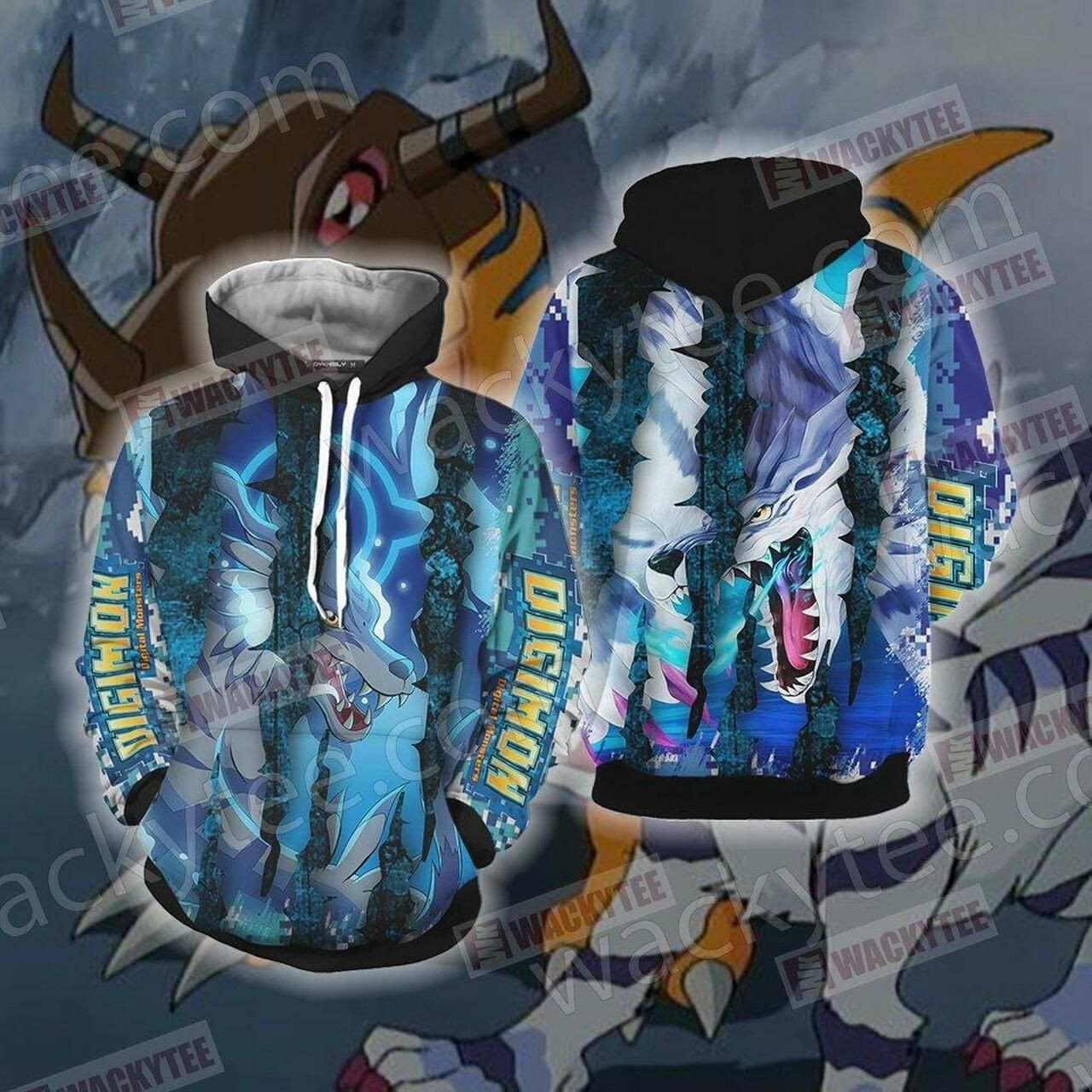 Digimon - Garurumon New Unisex 3D All Over Print Hoodie & Zip Hoodie