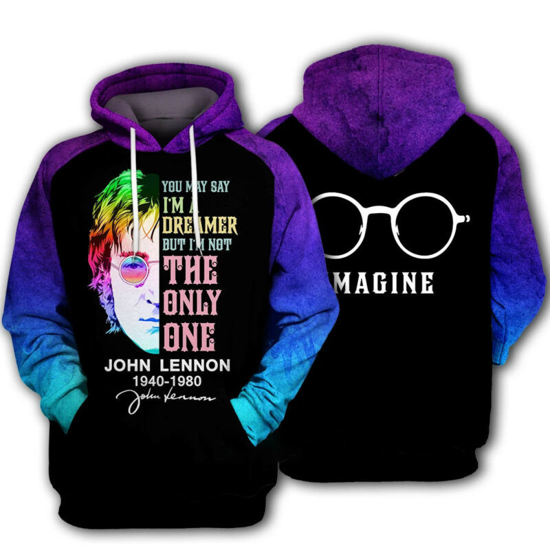 John Lennon 3d Hoodie Zip Hoodie