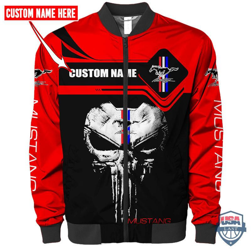 Personalized Ford Mustang Punisher Skull Bomber Jacket