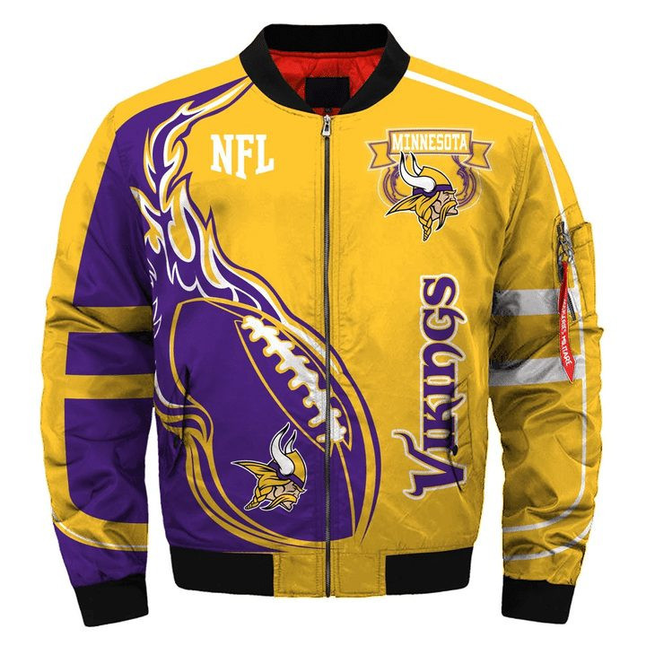 Minnesota Vikings Yellow Purple Trending Bomber Jacket