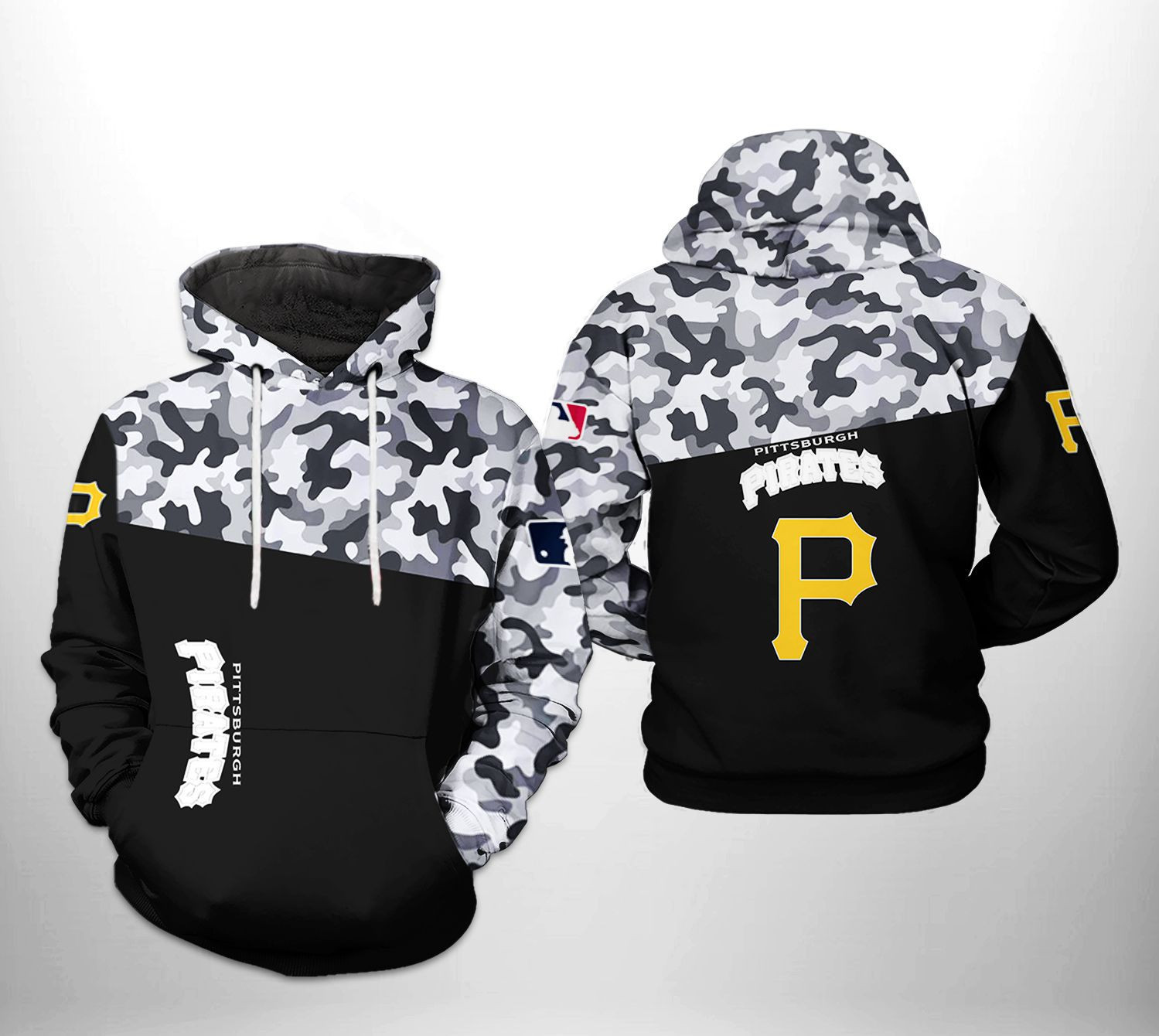 Pittsburgh Pirates MLB Camo Veteran 3D All Over Print Hoodie & Zip Hoodie