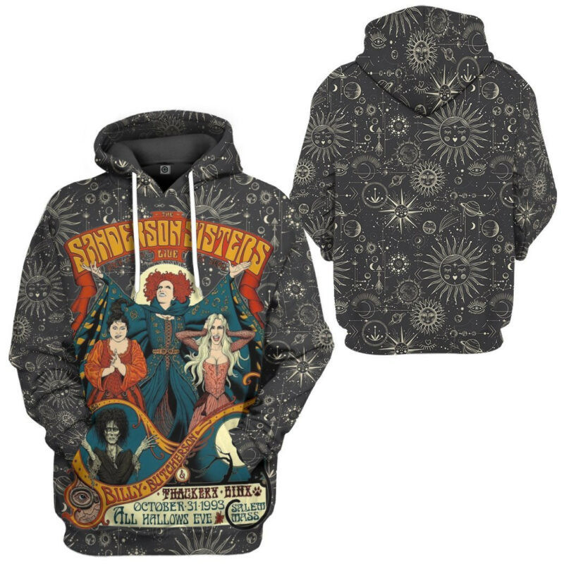 Hocus Pocus The Sanderson Sisters Witches Grey Hoodie Zip Hoodie