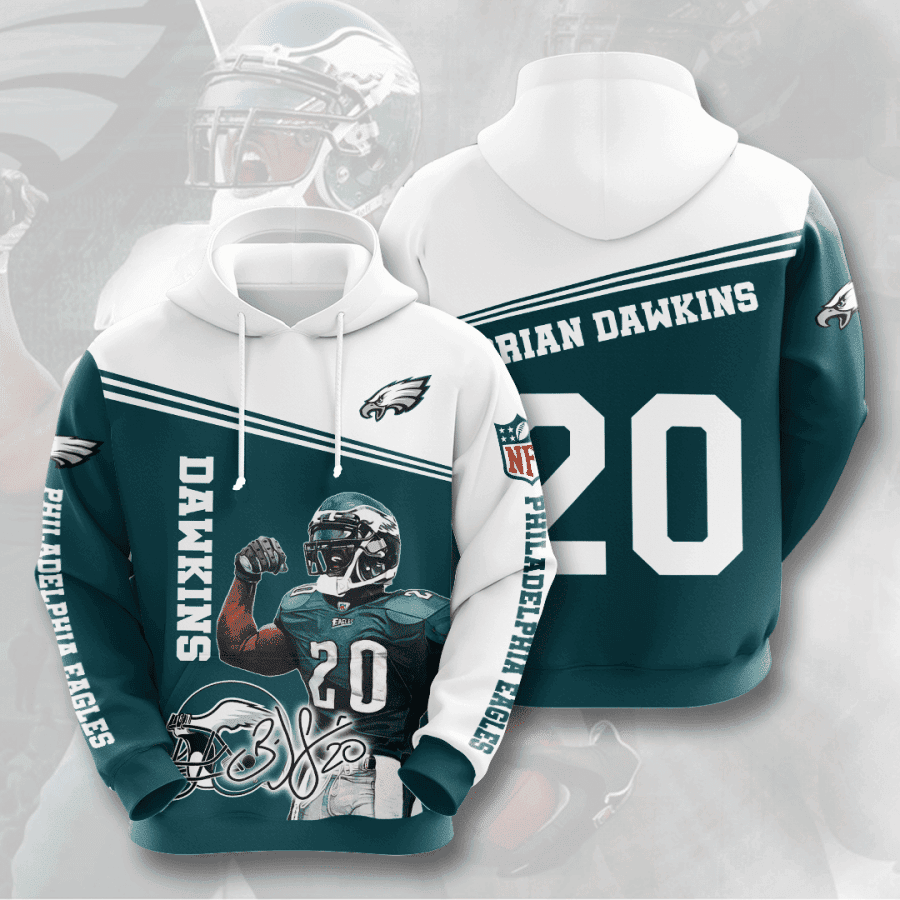 PITTSBURGH EAGLES Brian Dawkins 3D All Over Print Hoodie & Zip Hoodie