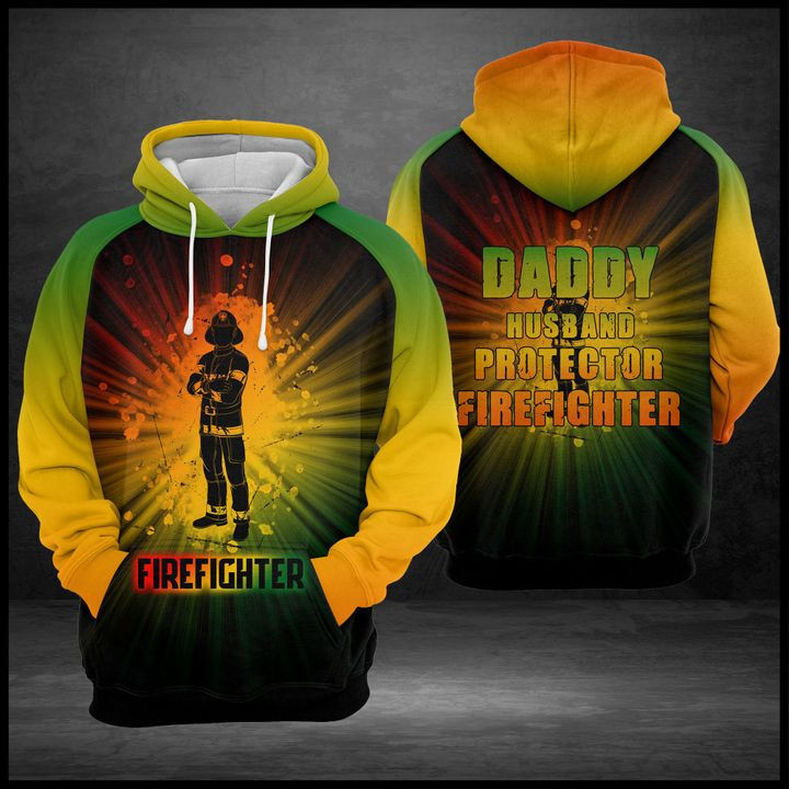 Daddy Husband Protector Firefighter 3D All Over Print Hoodie & Zip Hoodie