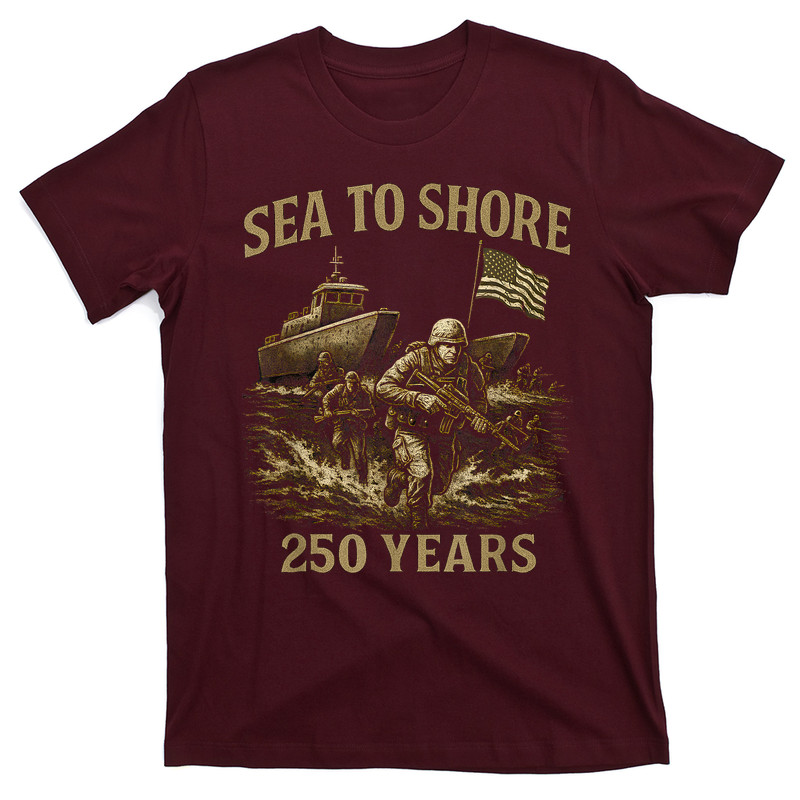 Sea To Shore 250 Years U.S. Soldiers And Amphibious Military T-Shirt